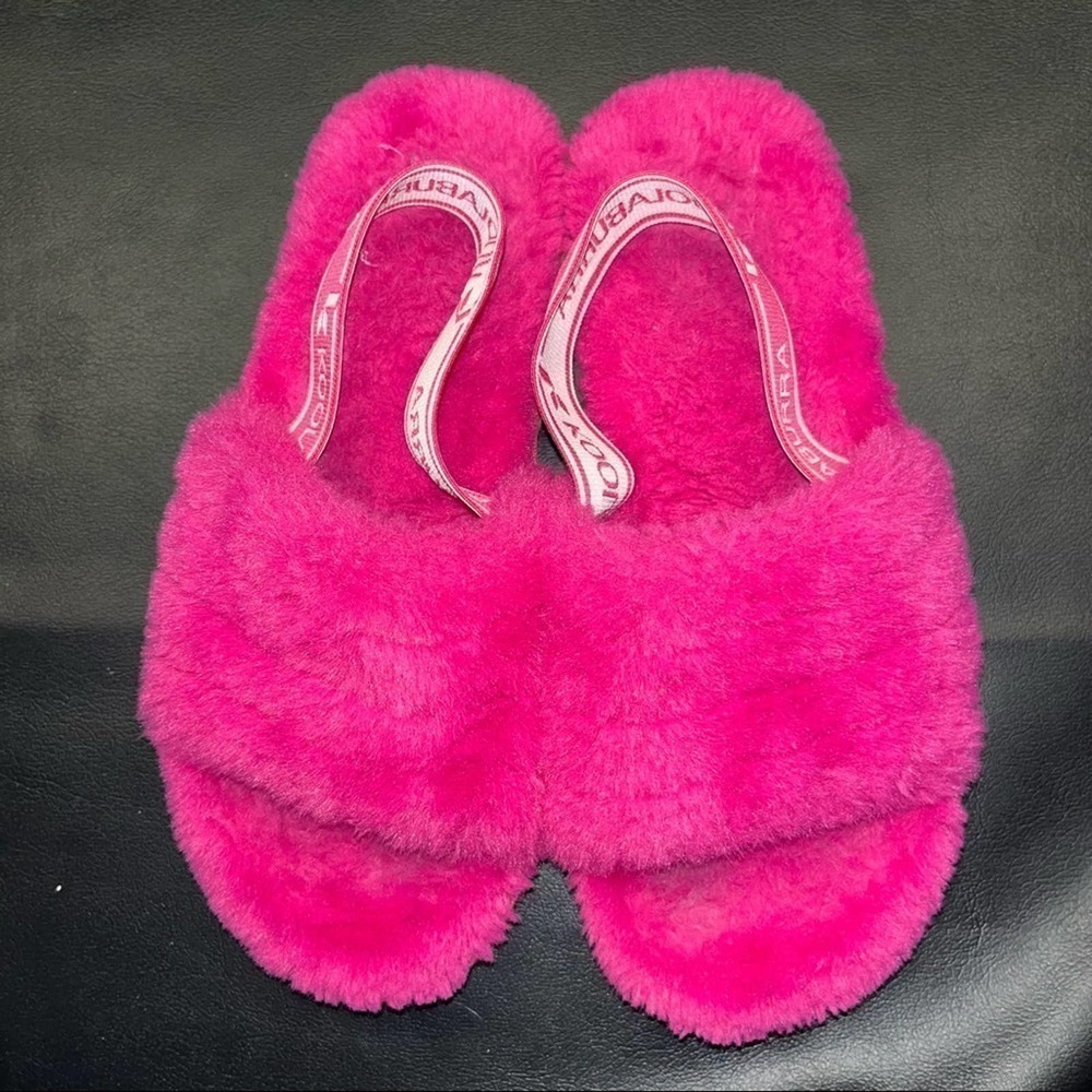Koolaburra By Ugg Pink Kids Fuzz'n Slipper Sandals Size 3 - Picture 5 of 10